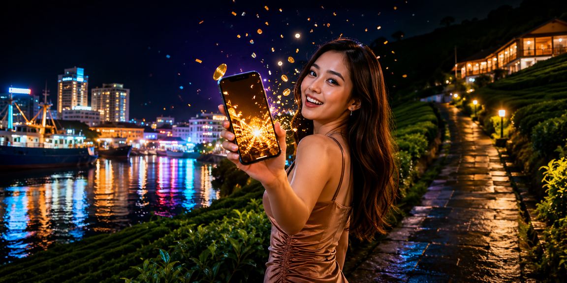Pemain Malaysia menggunakan aplikasi mudah alih kasino dalam talian di telefon pintar